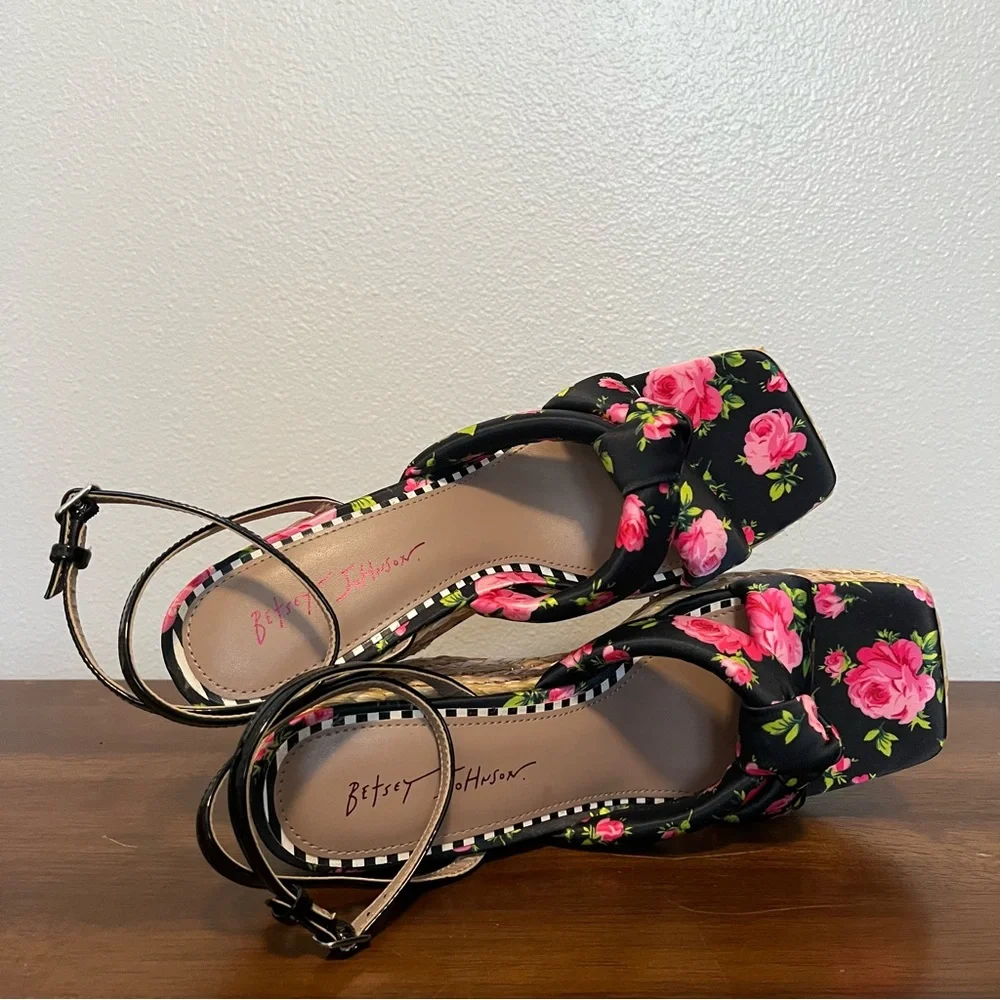 Betsey Johnson - Pansie Platform Ankle Strap Espadrilles - Womens 10 - Picture 3 of 7